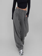 Tied Pinstripe Tailored Pants